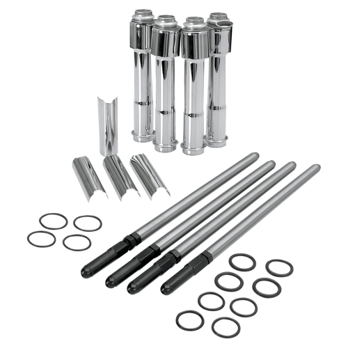 S&S Cycle - S&S Cycle Adjustable Pushrod Kit with Covers - Standard - 930-0024