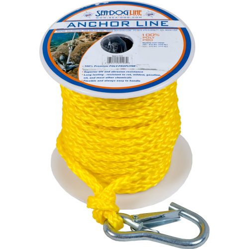 Sea-Dog - Sea-Dog Poly Pro Anchor Line w/Snap - 3/8" x 100&#39; - Yellow