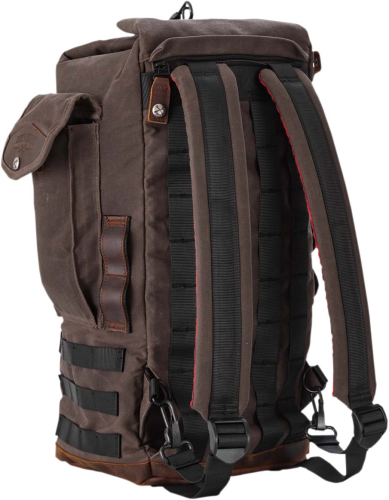 Burly Brand - Burly Brand Sissybar Bag/ Backpacks - Dark Oak Waxed Cotton - B15-1013D