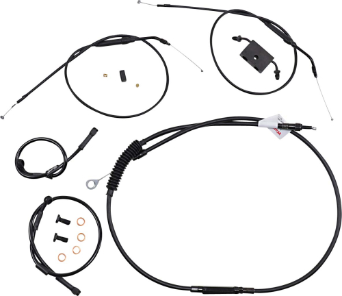 Burly Brand - Burly Brand Extended Cable/Brake Line Kit for 8in. Ape Handlebars - Black - B30-1271