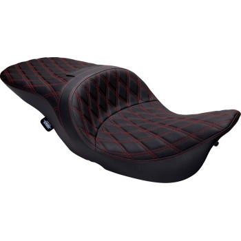 Drag Specialties - Drag Specialties Freedom Touring Seat - Double Diamond -  Red Thread - 0801-1507