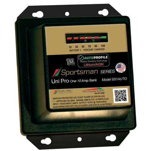 Dual Pro - Dual Pro SS1 Auto 10A - 1-Bank Lithium/AGM Battery Charger