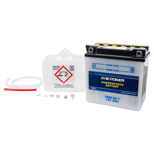 Fire Power - Fire Power Conventional 12V Standard Battery with Acid Pack - 12N9-3A-1