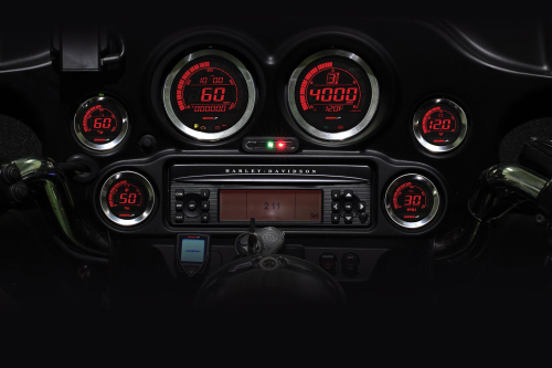 Slipstreamer - Slipstreamer Digital Gauge Cluster with Oil Temp Gauge - Silver - BA050905