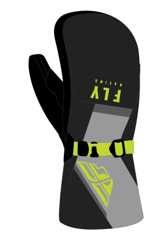 Fly Racing - Fly Racing Cascade Mittens - 363-39313X - Gray/Hi-Vis - 3XL