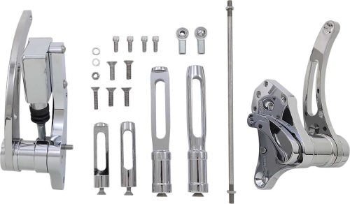 Accutronix - Accutronix Forward Controls with Master Cylinder - Slotted - Chrome - FC103-SSC