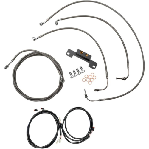 LA Choppers - LA Choppers Complete Handlebar Cable/Brake & Clutch Line/Wire Kit - Stainless Braided - LA-8055KT3-13