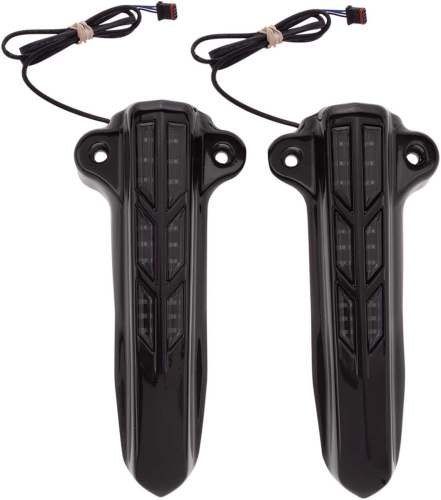 Ciro - Ciro Lower Fork Leg Covers with LED Lights - Black - 43003