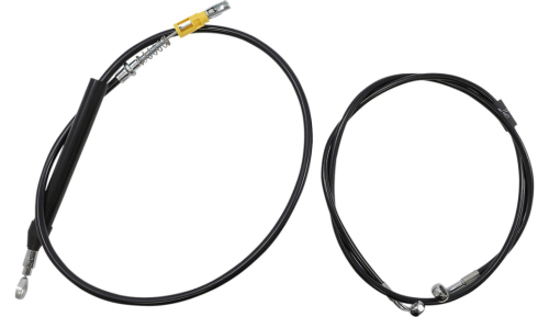LA Choppers - LA Choppers Complete Handlebar Cable/Brake & Clutch Line/Wire Kit - Black Vinyl - LA-8156KT2-16B