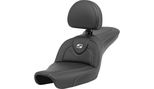 Saddlemen - Saddlemen Roadsofa Carbon Fiber Seat - with Backrest - 896-04-185BR