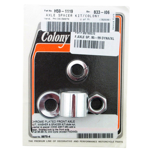 Colony - Colony Axle Spacer and Nut Kits - Smooth - 9975-4