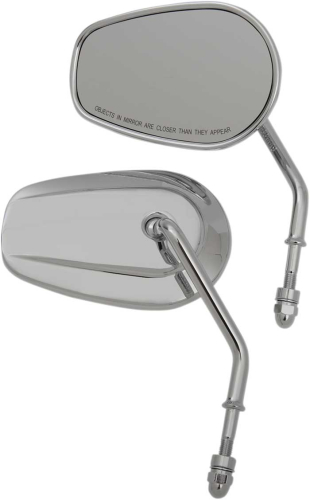 Drag Specialties - Drag Specialties OEM-Style Teardrop Mirror - Short Stem - Chrome - 0640-1307