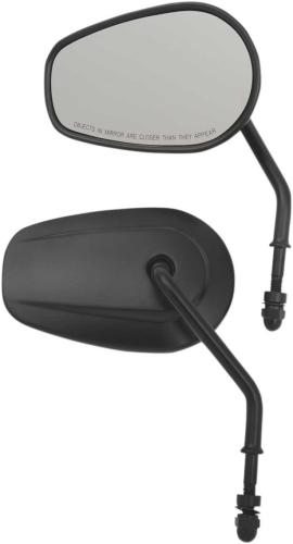 Drag Specialties - Drag Specialties OEM-Style Teardrop Mirror - Long Stem - Matte Black - 0640-1308