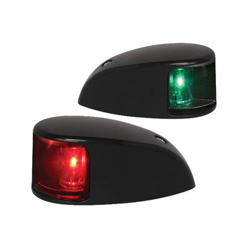 Hella Marine - Hella Marine NaviLED Deck Mount Port & Starboard Pair - 2nm - Colored Lens/Black Housing