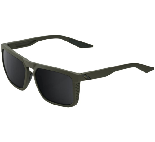 100% - 100% Renshaw Sunglasses - 60021-00009 - Soft Tact Army Green / Black Lens - OSFM