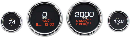 Dakota Digital - Dakota Digital MLX Series 4 Gauges Set - Chrome - MLX-8404