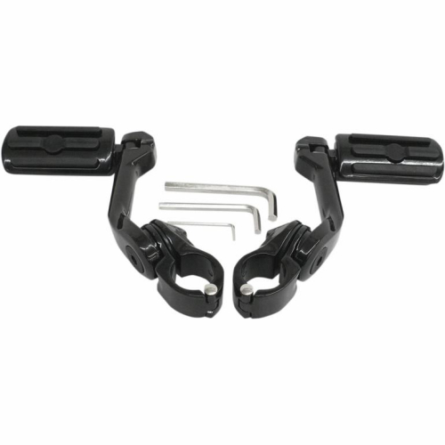 Rivco Products - Rivco Products Highway Pegs with 5in. Mounting Arms - Black with Ribbed Pegs - MV110