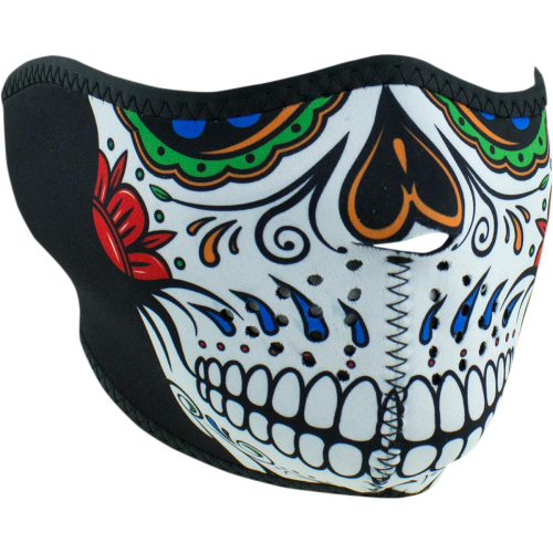 Zan Headgear - Zan Headgear Half Face Mask - WNFM413H - Muerte Skull - OSFM