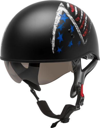 G-Max - G-Max HH-65 Naked Bravery Helmet - H1656843 - Matte Black/Red/White/Blue - X-Small