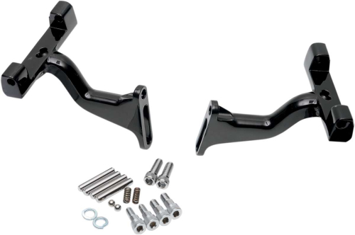 Drag Specialties - Drag Specialties Raised Passenger Floorboard Mounts - Black - P17-0407B
