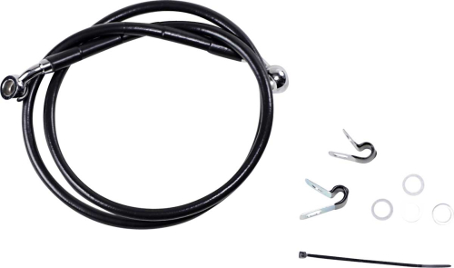 Drag Specialties - Drag Specialties Standard Length Front Stainless Steel Brake Line Kit - Black Vinyl - 660310-BLK