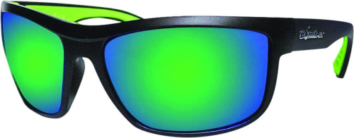 Bomber - Bomber Hub Bomb Safety Floating Sunglasses - HB103-GM-GF - Matte Black / Green Mirror Lens - OSFM