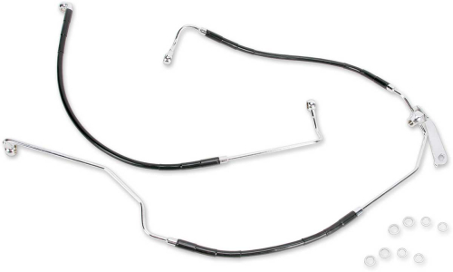 Drag Specialties - Drag Specialties Standard Length Rear Stainless Steel Brake Line Kit - Black Vinyl - 640231-BLK