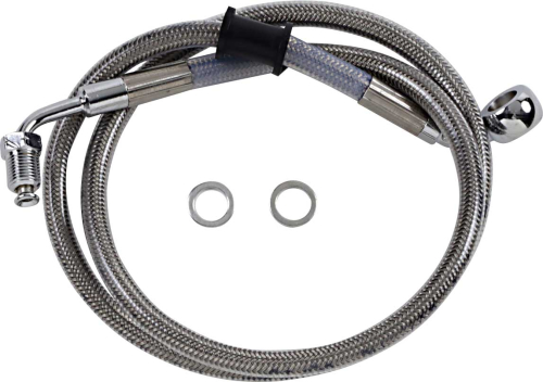 Drag Specialties - Drag Specialties Extended Stainless Steel Front Brake Line Kit - Clear Coated - 33-1/4in. - 1741-5817