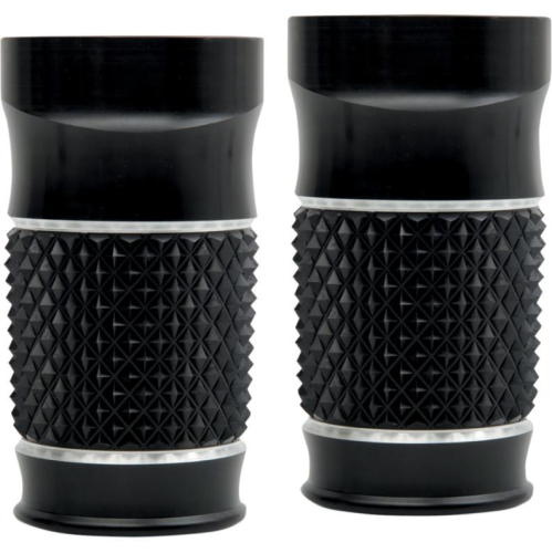 Eddie Trotta Designs - Eddie Trotta Designs Fork Slider Cover - Cross-Cut Black Anodized - TC-998B