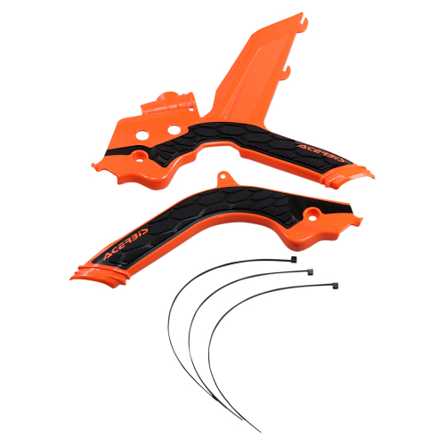 Acerbis - Acerbis X-Grip Frame Guards - Orange 16/Black - 2733445225