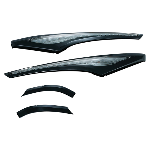 Kuryakyn - Kuryakyn LED Saddlebag Accent Swoops - Gloss Black with Smoke Lenses - 3249
