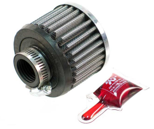 K&N Engineering - K&N Engineering Rubber Base Crankcase Vent Filter - 1in. Flange - Chrome End Cap - 62-1420