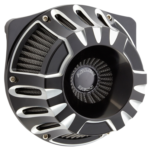 Arlen Ness - Arlen Ness Inverted Series Air Cleaner Kit - Deep Cut - Black - 18-929