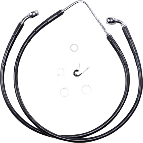 Drag Specialties - Drag Specialties Standard Length Front Stainless Steel Brake Line Kit - Black Vinyl - 660322-BLK