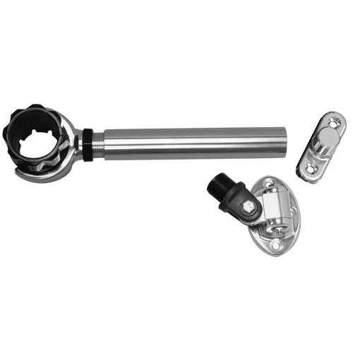 Rupp Marine - Rupp Threaded Antenna Support w/6" Pipe Mount, Oval 4-Way Base & 1.5" Collar