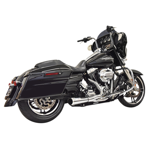 Bassani Manufacturing - Bassani Manufacturing Short Road Rage 2-Into-1 Exhaust System - Chrome - 1F52R