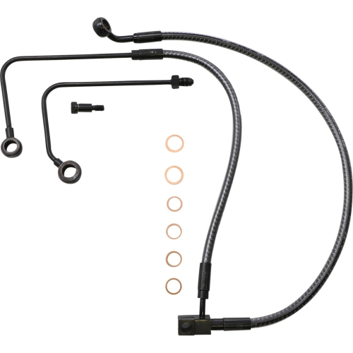 Magnum - Magnum Karbonfibr Designer Series ABS Front Lower Brake Line Kit - 10mm. 35deg. Banjo - 26in. - AS77001