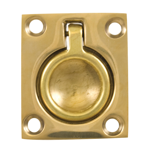 Whitecap - Whitecap Flush Pull Ring - Polished Brass - 1-1/2" x 1-3/4"