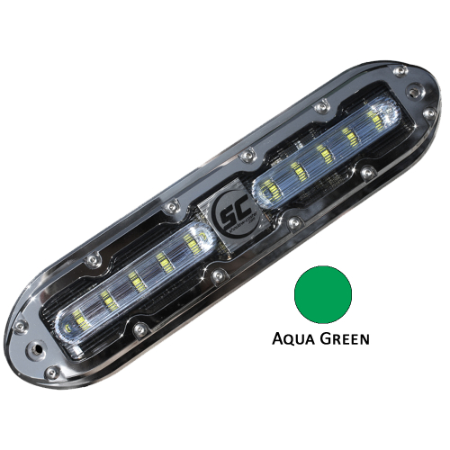 Shadow-Caster LED Lighting - Shadow-Caster SCM-10 LED Underwater Light w/20' Cable - 316 SS Housing - Aqua Green