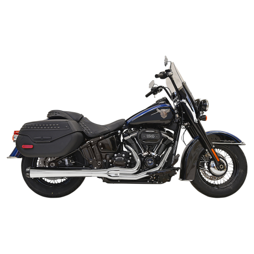 Bassani Manufacturing - Bassani Manufacturing Road Rage 2-Into-1 Exhaust System - Chrome with Full Chrome Heat Shields - 1S91R