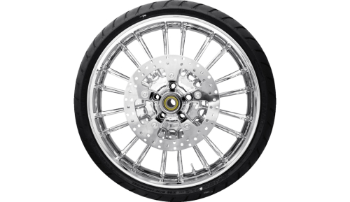 Coastal Moto - Coastal Moto Precision Cast Atlantic 3D Front Wheel Dunlop Tire and Rotor - 21in. x 3.5in. - Chrome - PKG-ATL213CH-ABST