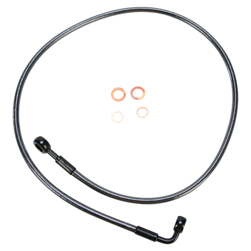Magnum - Magnum Black Pearl E-Z Align Single Disc Front Brake Line - 180deg. Top Angle - 38in - 46438SW
