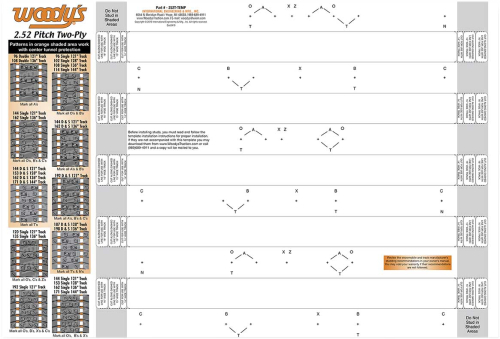 Woodys - Woodys Studding Template - 252T-TEMP