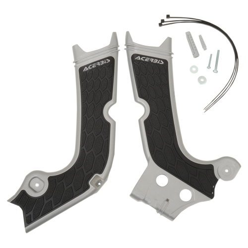 Acerbis - Acerbis X-Grip Frame Guards - Silver/Black - 2630711015