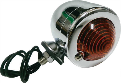 HardDrive - HardDrive Single Filament Bullet Marker Light - Chrome - Amber Lens - 28002