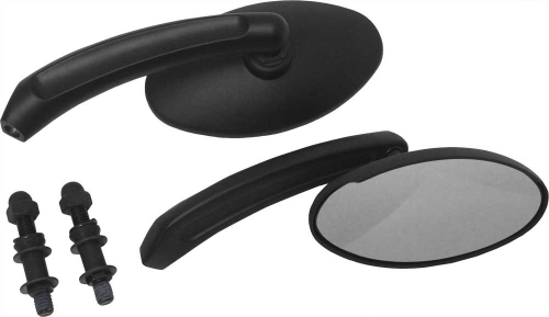 HardDrive - HardDrive Custom Oval Mirrors - Black - 18-243