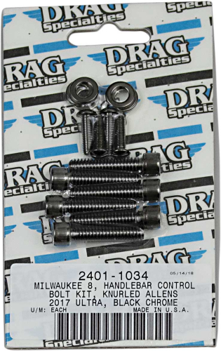 Drag Specialties - Drag Specialties Handlebar Controls Bolt Kit - Knurled - 2401-1034