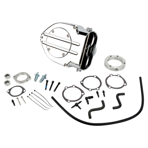 Kuryakyn - Kuryakyn Blood Groove Hypercharger - Chrome Body with Chrome Blood Groove Trap Door and Chrome Butterflies - 9873