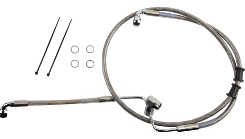 Drag Specialties - Drag Specialties Clear Coated Standard Length ABS Stainless Steel Rear Brake Line Kit - 1741-6350