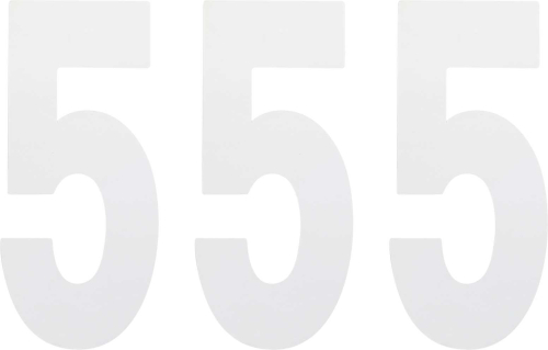 Factory Effex - Factory Effex Standard Numbers 8in. - White - No. 5 - 02-4485